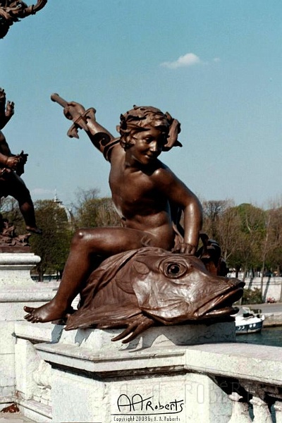 Paris Bridge Adornment.jpg - Most people catch 'em not ride 'em.